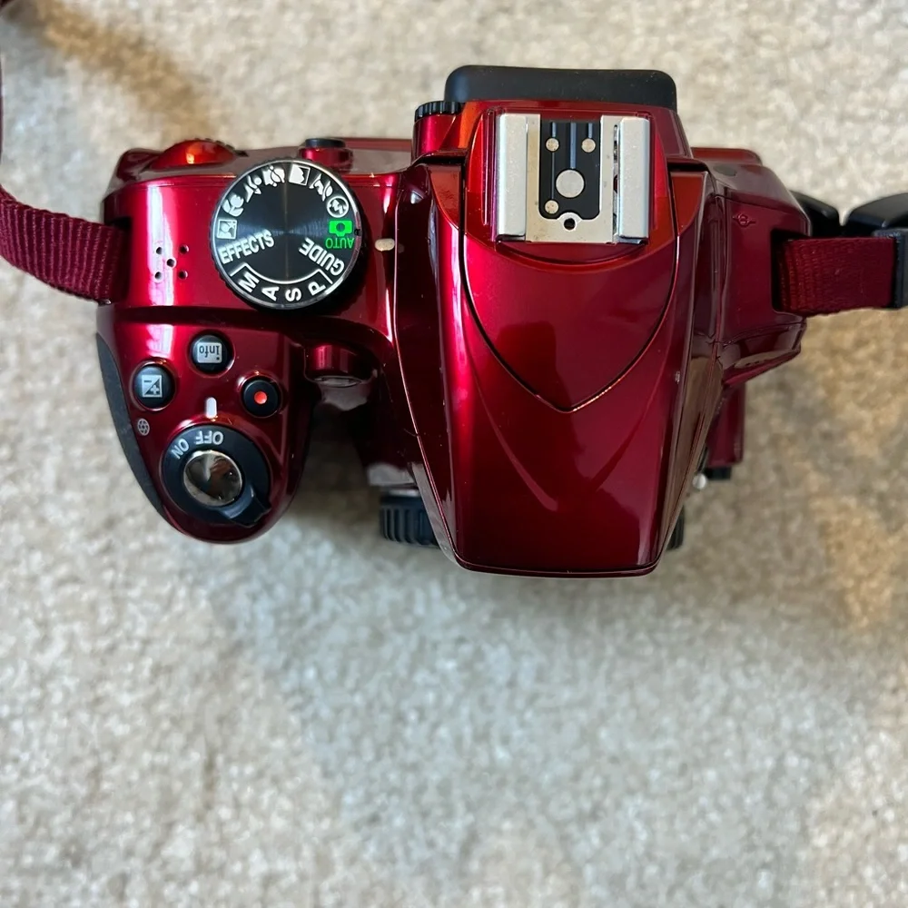 Nikon D3300 DSLR Camera with 1855mm VR II and 55200mm VR II Lenses Red and case
